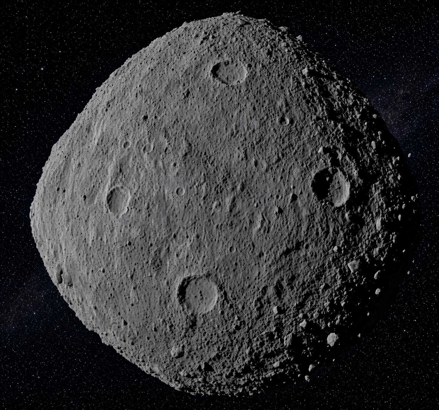 A spacecraft operating at an asteroid